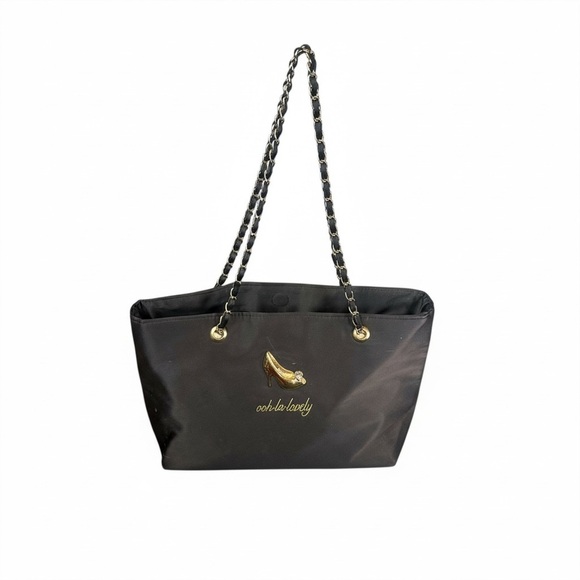 DSW Elegant Black Tote with Gold Details (B5) - Picture 8 of 16